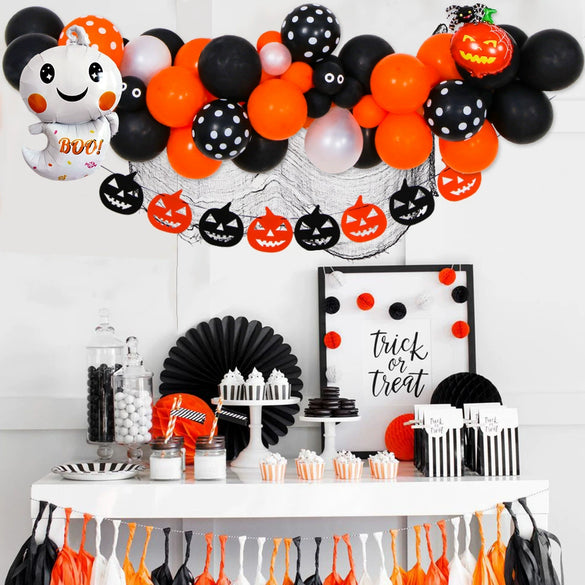 Halloween Theme Party Decoration Latex Balloon Chain Set With Ghost Festival Theme