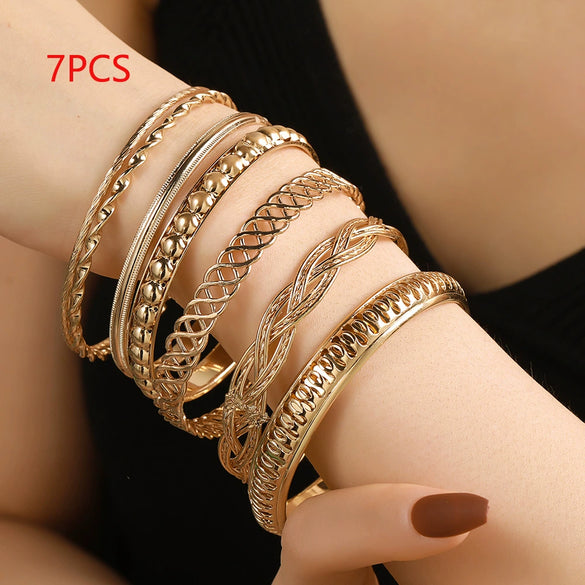 Hand Accessories Multilayered Bracelet Set Alloy Geometric Electroplating