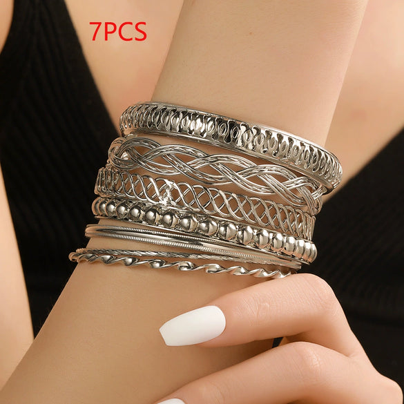 Hand Accessories Multilayered Bracelet Set Alloy Geometric Electroplating