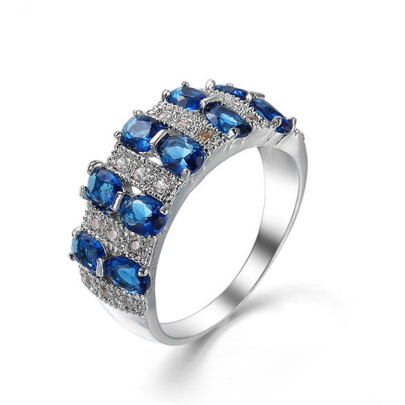 Hand Jewelry Copper Light Luxury Geometric Zircon Electroplated Ring For Women And Unisex