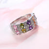 Hand Jewelry Copper Light Luxury Geometric Zircon Electroplated Ring For Women And Unisex