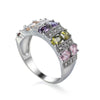 Hand Jewelry Copper Light Luxury Geometric Zircon Electroplated Ring For Women And Unisex