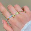 Hand Jewelry Copper Opal Sunflower Butterfly Open Ring Threepiece Set Electroplating Geometric Style