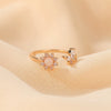 Hand Jewelry Copper Opal Sunflower Butterfly Open Ring Threepiece Set Electroplating Geometric Style