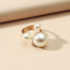 Hand Jewelry Creative Ring Pearl Joint Rhinestone Gold Plated Women's