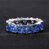 Hand Jewelry Set With Single Row Triangular Titanium Zircon Ring Copper Geometric Inlay Style