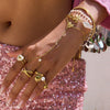 Hand Jewelry Stainless Steel Butterfly Mitten Bracelet With Animal Zodiac Pattern Electroplated