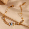 Hand Jewelry Stainless Steel Geometric Devil's Eye 18K Gold Plated Electroplated Bracelet For Women