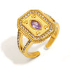 Hand Jewelry Stainless Steel 18K Gold Plated Geometric Open Ring For Women