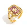 Hand Jewelry Stainless Steel 18K Gold Plated Geometric Open Ring For Women