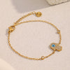 Hand Jewelry Stainless Steel 18K Gold Plated Geometric Palm Bracelet For Women