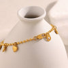 Hand Jewelry Stainless Steel 18K Gold Plated Heart Shape Ball Bead Bracelet