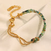 Hand Jewelry Stainless Steel 18K Gold Plated Twist Chain Natural Stone Stitching Geometric Style Bracelet For Women