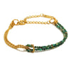 Hand Jewelry Stainless Steel 18K Gold Plated Twist Chain Natural Stone Stitching Geometric Style Bracelet For Women