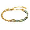 Hand Jewelry Stainless Steel 18K Gold Plated Twist Chain Natural Stone Stitching Geometric Style Bracelet For Women