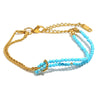 Hand Jewelry Stainless Steel 18K Gold Plated Twist Chain Natural Stone Stitching Geometric Style Bracelet For Women