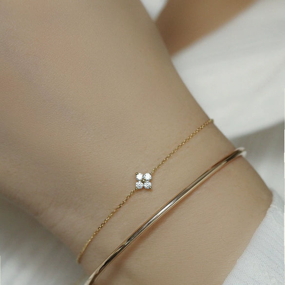 Hand Jewelry Zircon Geometric Light Luxury Set With Diamonds