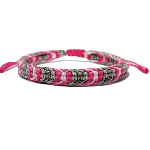 Hand Knitted Thread Rope Braided Bracelet Natural Colorful Geometric Woven Jewelry For Unisex