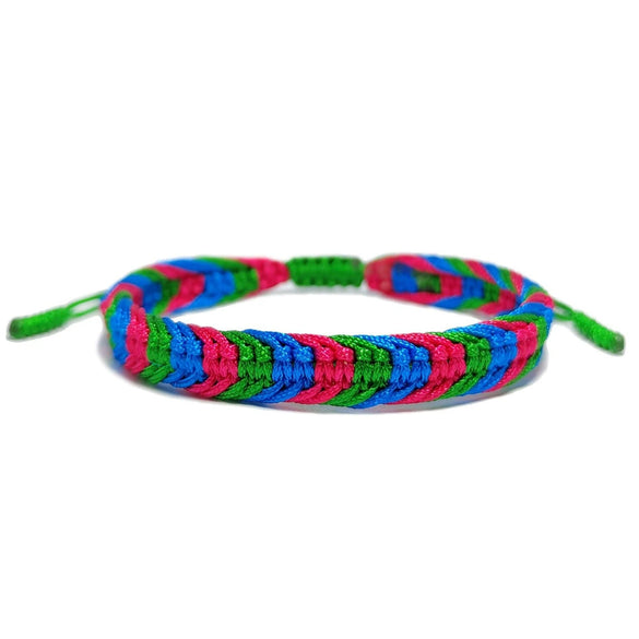 Hand Knitted Thread Rope Braided Bracelet Natural Colorful Geometric Woven Jewelry For Unisex