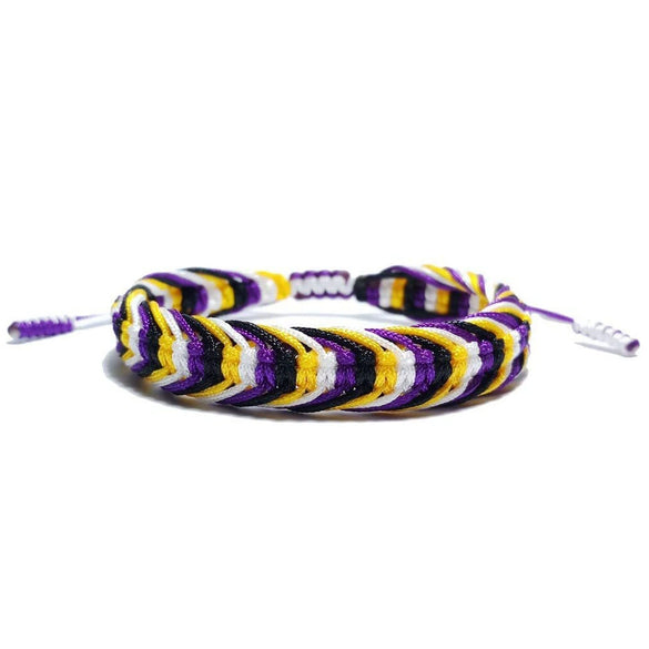 Hand Knitted Thread Rope Braided Bracelet Natural Colorful Geometric Woven Jewelry For Unisex
