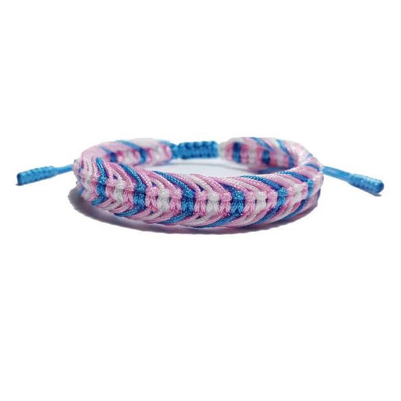 Hand Knitted Thread Rope Braided Bracelet Natural Colorful Geometric Woven Jewelry For Unisex