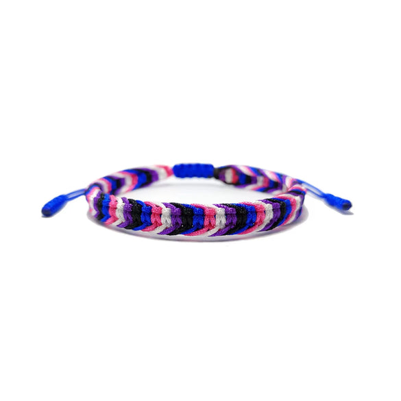Hand Knitted Thread Rope Braided Bracelet Natural Colorful Geometric Woven Jewelry For Unisex