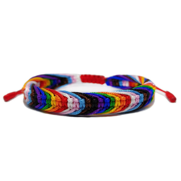 Hand Knitted Thread Rope Braided Bracelet Natural Colorful Geometric Woven Jewelry For Unisex