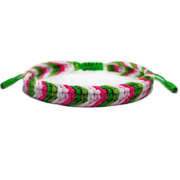 Hand Knitted Thread Rope Braided Bracelet Natural Colorful Geometric Woven Jewelry For Unisex