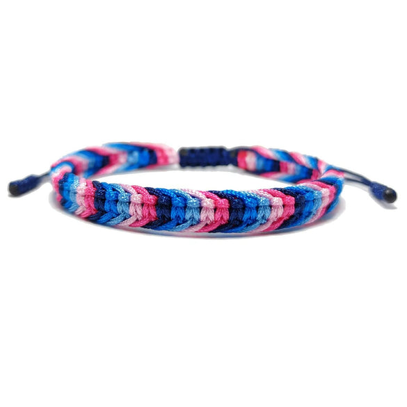 Hand Knitted Thread Rope Braided Bracelet Natural Colorful Geometric Woven Jewelry For Unisex