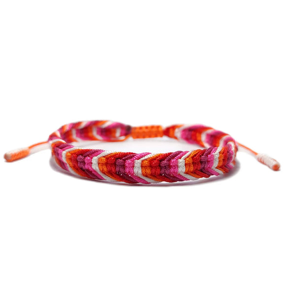 Hand Knitted Thread Rope Braided Bracelet Natural Colorful Geometric Woven Jewelry For Unisex