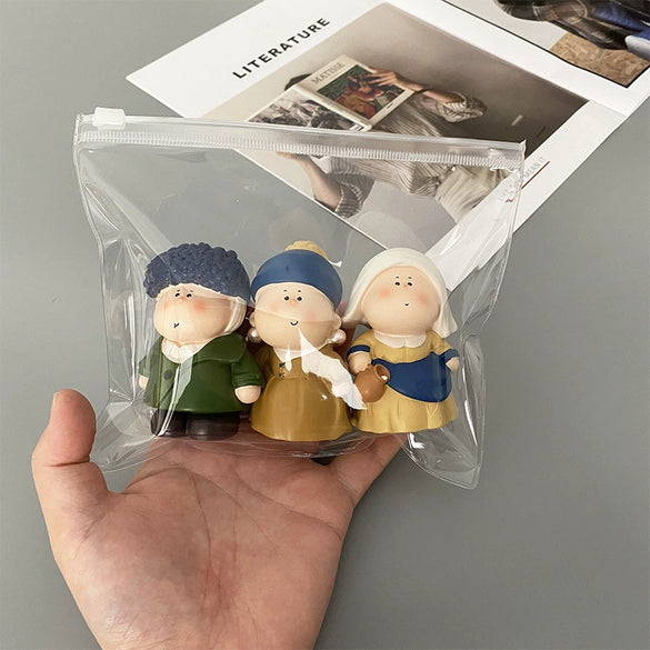 Hand Made Transparent Plastic Zipper Toy Storage Bag For Blind Box Dolls Dustproof And With Bubble Design