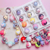 Hand Painted Flower Round Beads Beaded Diy Mobile Phone Chain And Key Chain Acrylic Jewelry Accessories For Cute Girls