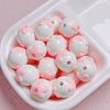 Hand Painted Flower Round Beads Beaded Diy Mobile Phone Chain And Key Chain Acrylic Jewelry Accessories For Cute Girls