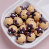 Hand Painted Flower Round Beads Beaded Diy Mobile Phone Chain And Key Chain Acrylic Jewelry Accessories For Cute Girls