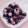 Hand Painted Flower Round Beads Beaded Diy Mobile Phone Chain And Key Chain Acrylic Jewelry Accessories For Cute Girls