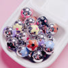 Hand Painted Flower Round Beads Beaded Diy Mobile Phone Chain And Key Chain Acrylic Jewelry Accessories For Cute Girls