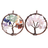 Hand Wound Natural Stone Tree Of Life Pendant Necklace With Colorful Crystal Gravel And Copper Accessories Fashion Jewelry