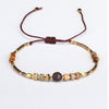 Hand Woven Beaded Small Bracelet With Miyuki Rice Beads And Emperor Wang Song Stone In Geometric Pattern For Female Lovers