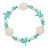 Hand Woven Bohemian Beach Bracelet Pine Stone Geometric Shell Starfish Turtle Foot Handmade
