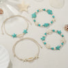 Hand Woven Bohemian Beach Bracelet Pine Stone Geometric Shell Starfish Turtle Foot Handmade