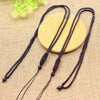 Hand Woven Long Necklace With Black Beads And Flat Knots Wax Rope Sweater Chain Lanyard Pendant Rope Accessories