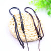 Hand Woven Long Necklace With Black Beads And Flat Knots Wax Rope Sweater Chain Lanyard Pendant Rope Accessories