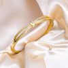 Handcrafted Copper Bracelet With Simple Inlay And Electroplating Popular Niche Design For Women