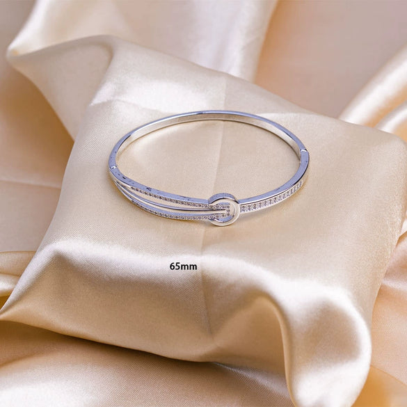 Handcrafted Copper Bracelet With Simple Inlay And Electroplating Popular Niche Design For Women