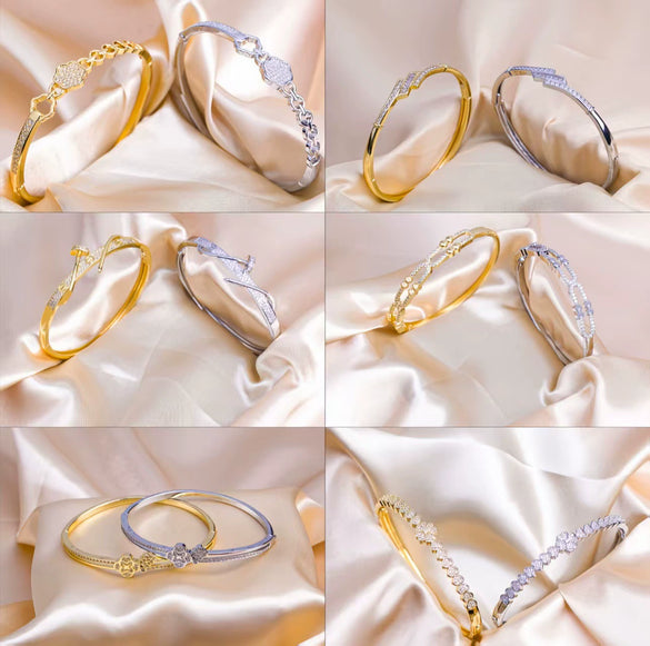 Handcrafted Copper Bracelet With Simple Inlay And Electroplating Popular Niche Design For Women