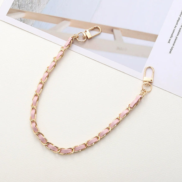 Handheld Chain Jewelry Accessories Metal Leather Double Chain Hand Knitted