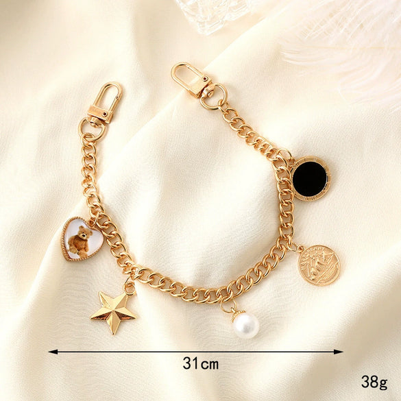 Handheld Chain Jewelry Accessories Metal Leather Double Chain Hand Knitted