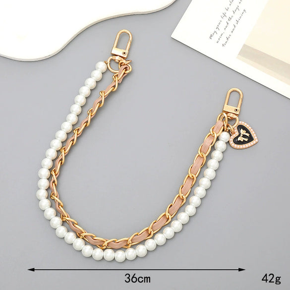 Handheld Chain Jewelry Accessories Metal Leather Double Chain Hand Knitted