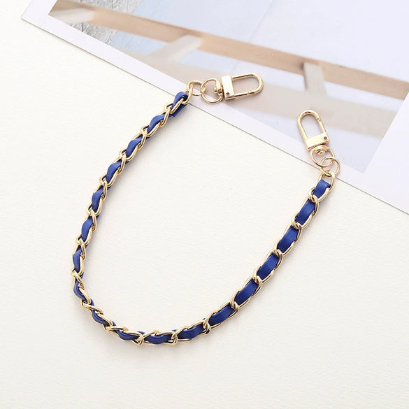 Handheld Chain Jewelry Accessories Metal Leather Double Chain Hand Knitted