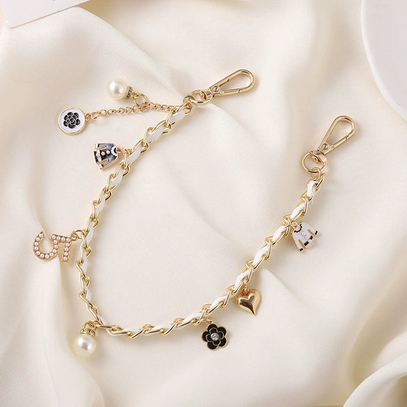 Handheld Chain Jewelry Accessories Metal Leather Double Chain Hand Knitted